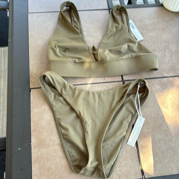 EVERLANE LADIES GREEN 2 PIECE BIKINI-L/M - Picture 1 of 7